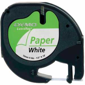 Dymo Letratag Kağıt Etiket 12 mm x 4 m Beyaz