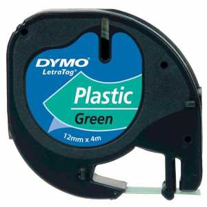 Dymo Letratag Plastik Etiket 12 mm x 4 m Yeşil