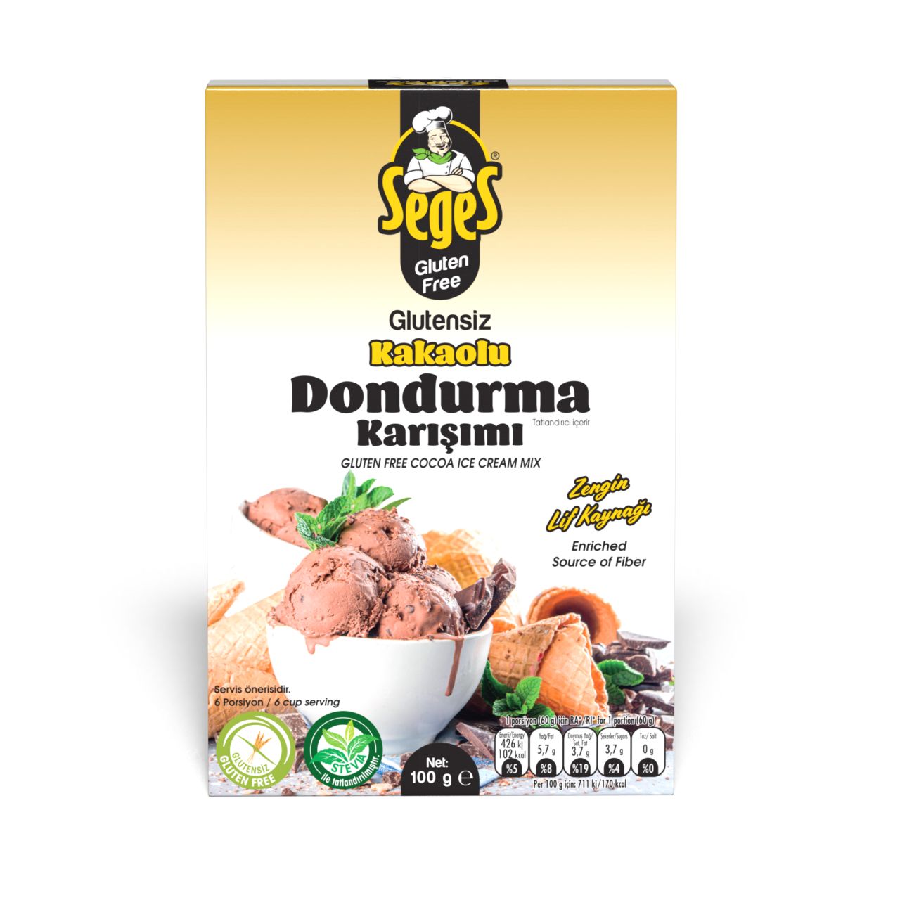 SEGES GLU.KAKAOLU DONDURMA 100 GR