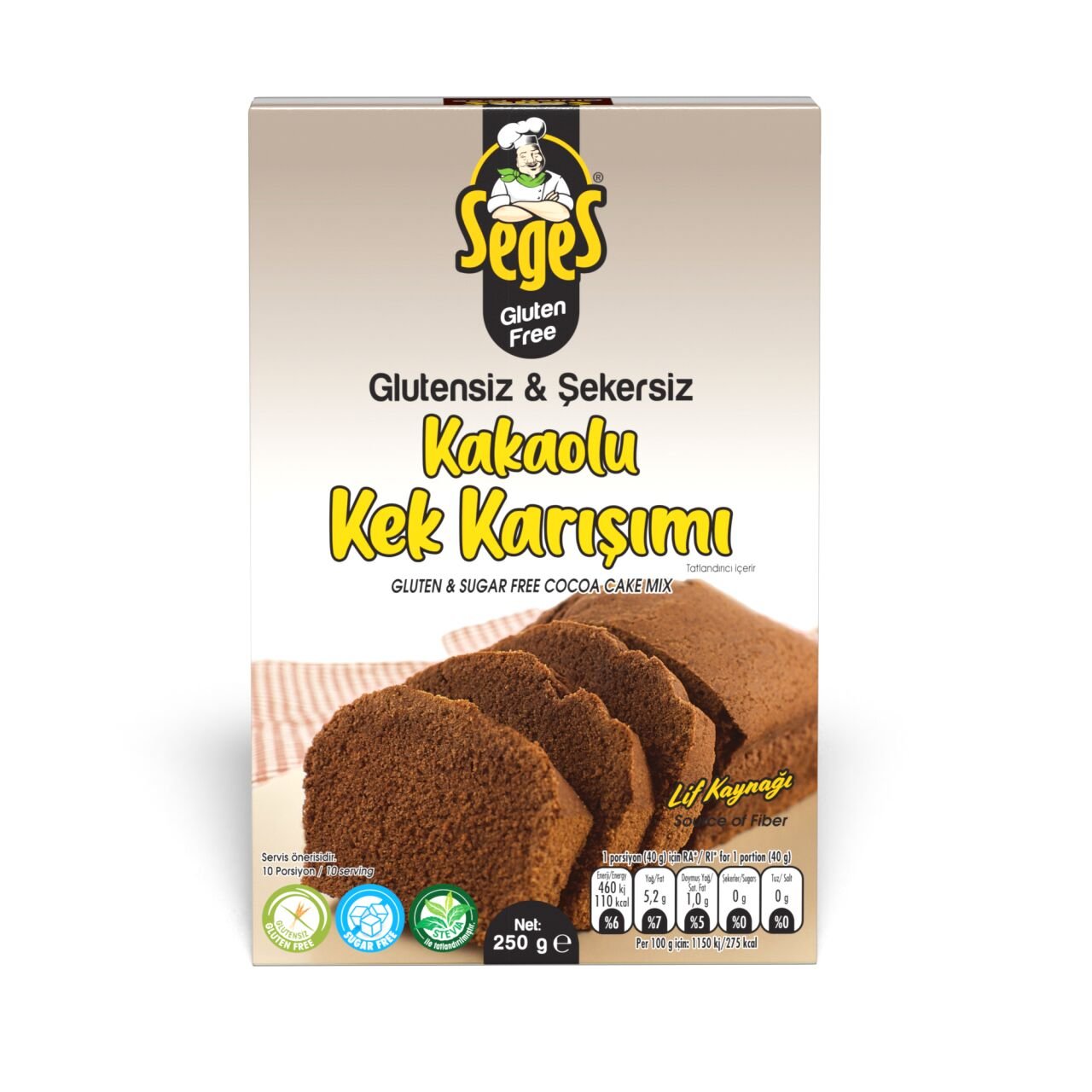 SEGES GLU.KEK KARIŞIM KAKAO 250 GR