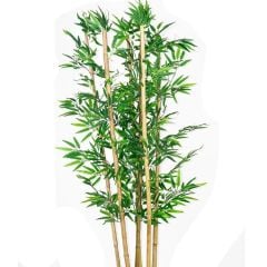 Yapay Yapraklı 90 cm Bambu Dekor Çubuğu Normal Yapraklı Islak Doku