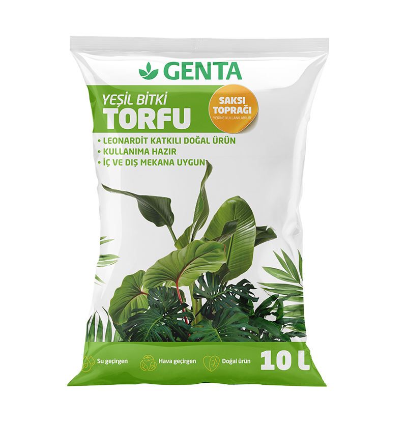 Genta Yeşil Yapraklı Bitkiler İçin Organik Torf – 10 Lt