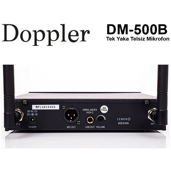Doppler DM 500B Çift Anten Tek Yaka Telsiz Mikrofon