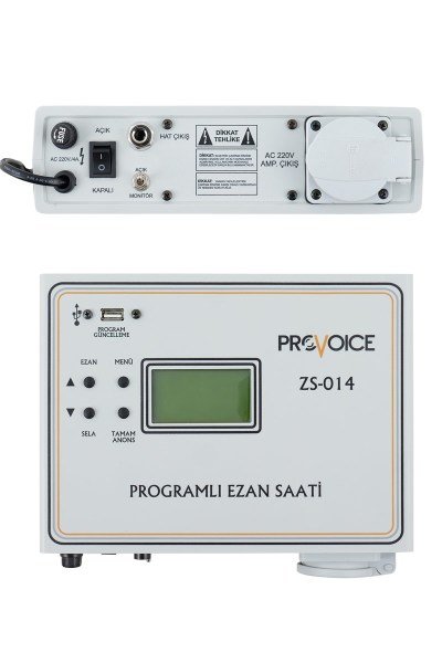 Provoice ZS-014 Programlı Ezan Saati Duvar Tipi Ezanmatik