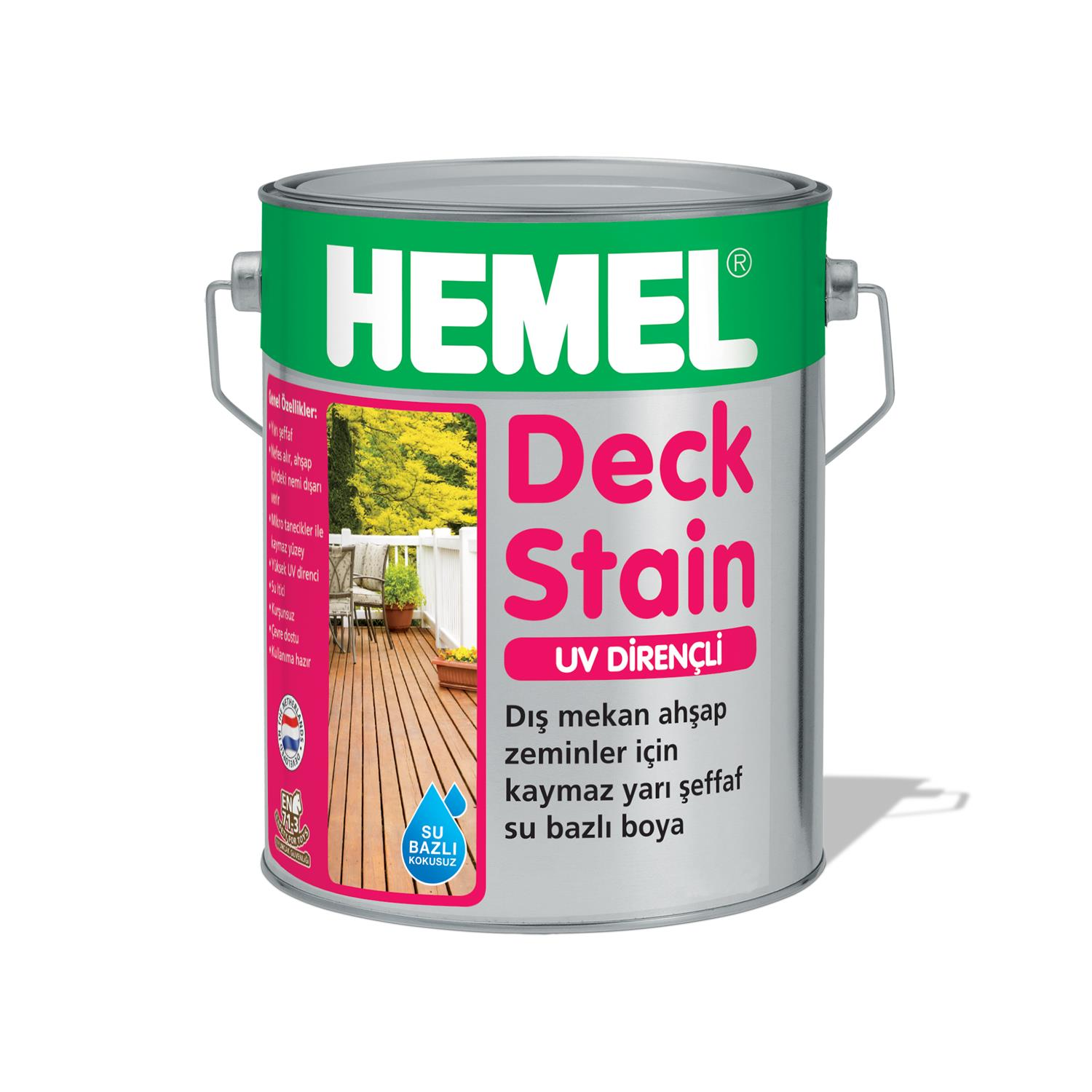 HEMEL Deck Stain - Kaydırmaz Yarı Şeffaf Boya 2,5 LT