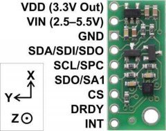 LIS3MDL 3-Axis Magnetometer Carrier with Voltage Regulator - PL2737