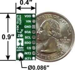 LSM303D 3D Compass and Acceleration Measurer Sensor With Voltage Regulator - LSM303D