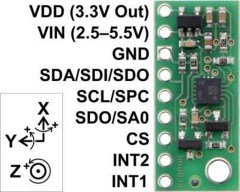 LSM6DS33 3D Accelerometer and Gyro Carrier with Voltage Regulator - PL2736