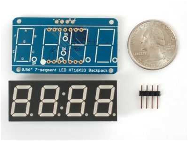 4 Digits 0.56'' 7-Segment I2C Screen (Red)