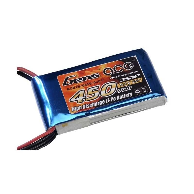 Gens Ace 450mAh 11.1V 25C 3S1P LiPo Battery