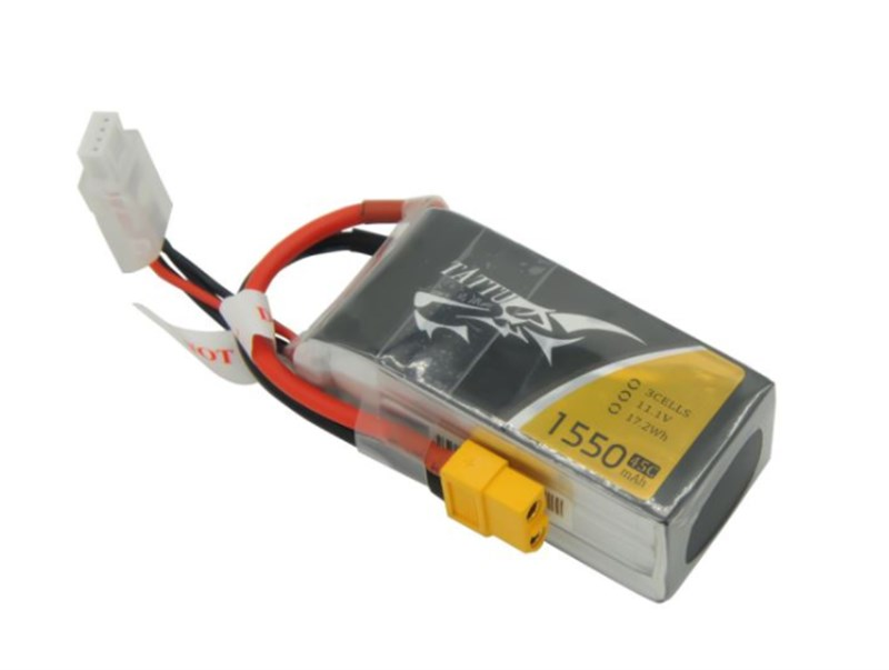 TATTU 1550mAh 11.1V 45C 3S1P LiPo (XT60 Plug)