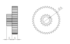 Steel Gear Set - 0,6 Module 8,75:1 Reduction