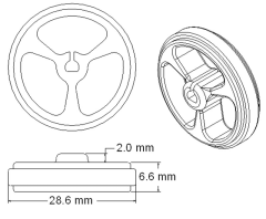 Mini Rubber Wheel 32×7mm Pair - Black