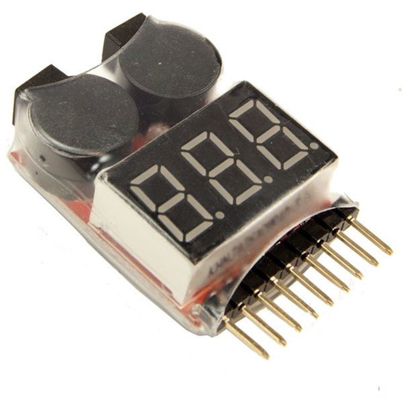 1-8S Low Voltage Buzzer Alarm Lipo Battery Voltage Indicator Tester