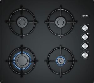 Siemens EO6C6PB11O iQ100 60 cm Siyah ankastre cam ocak, 4 gözü doğalgazlı