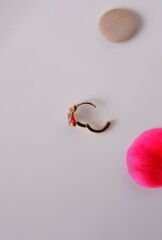 Kırmızı Renkli Kiraz Mini Halka Piercing Tragus Kıkırdak