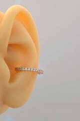 Taşlı İnce Earcuff İnce Taşlı Sıkıştırmalı Kıkırdak Küpesi