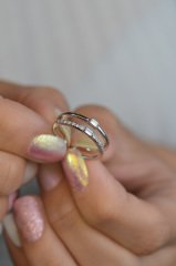 Gümüş Renk Çift Sıra İnce Mini Baget Yüzük Eklem Yüzüğü