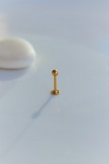 Erkek Çelik Piercing Tragus Helix Kıkırdak 8 mm Gold