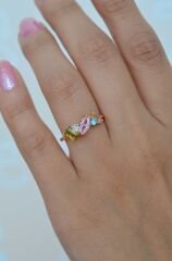 Çok Renkli Multicolor Yüzük Ayarlanabilir Eklem Yüzüğü