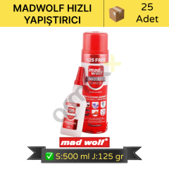 Madwolf Mega Hızlı Yapıştırıcı Sprey:500 Ml Jel:125 Gr 25'li Koli