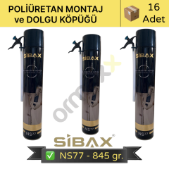 Sibax Poliüretan Montaj Köpüğü 845 Gr NS77 16'lı Koli