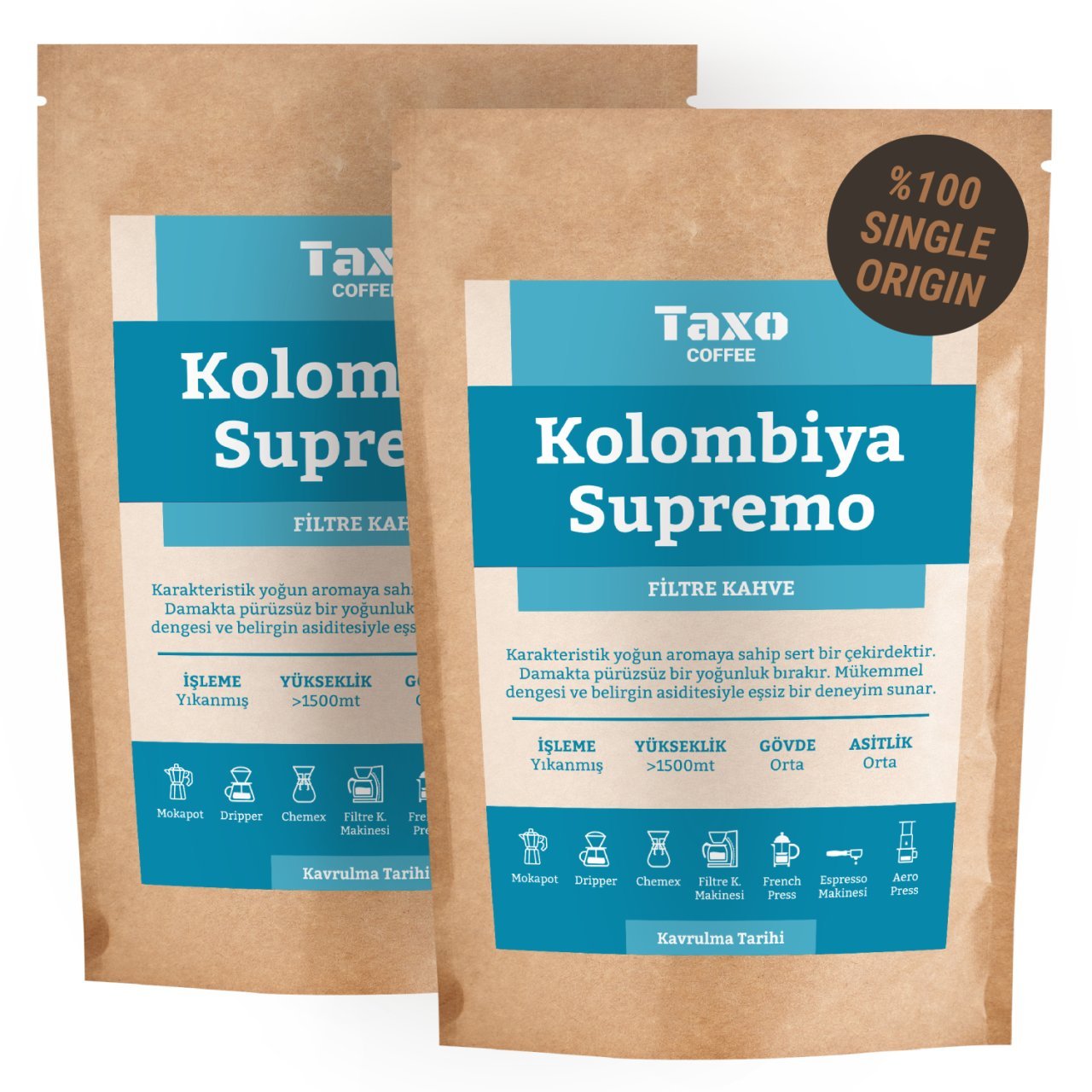 Kolombiya Supremo 1kg Filtre Kahve