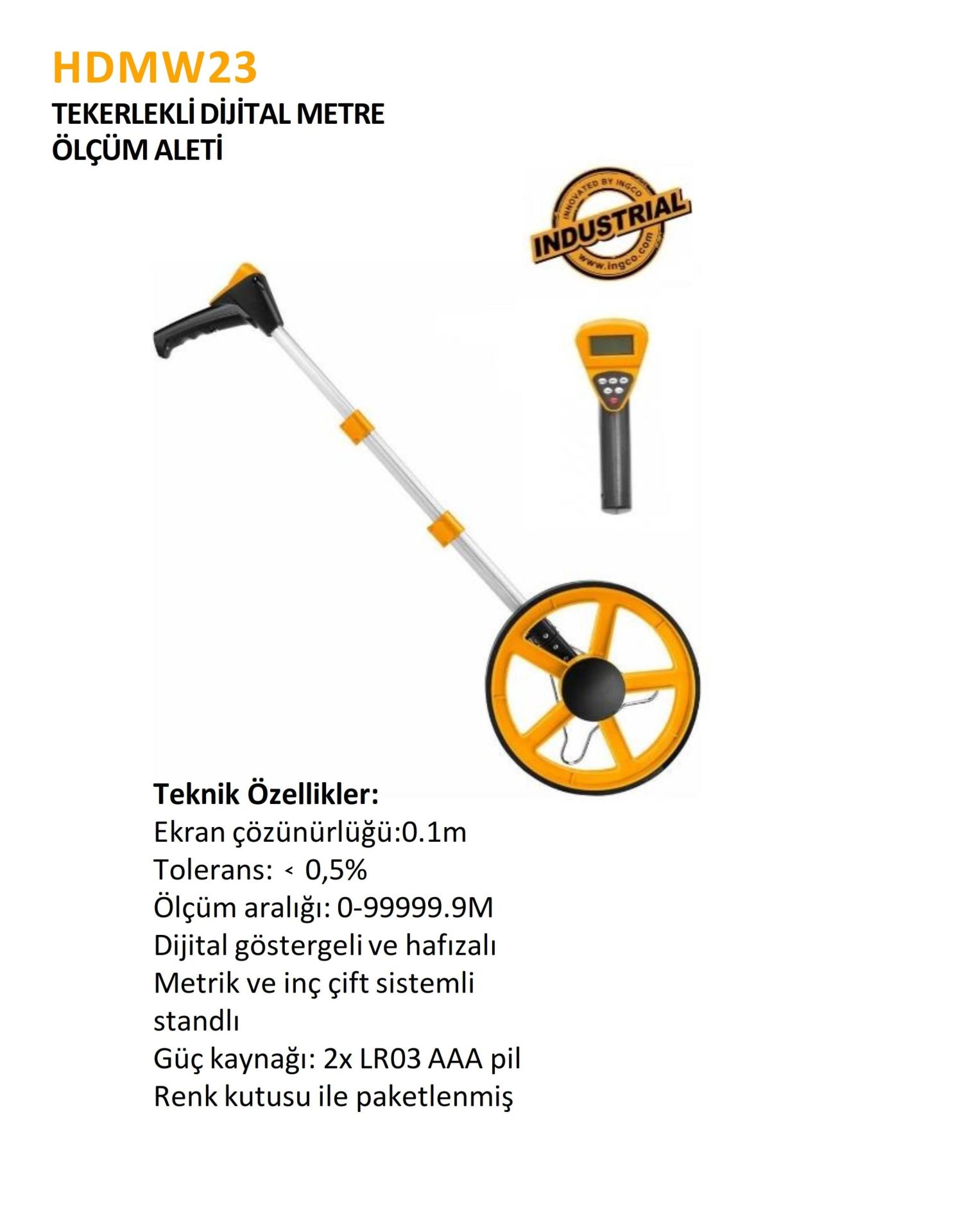 TEKERLEKLİ DİJİTAL METRE ÖLÇÜM ALETİ