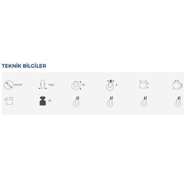 Hts 403 Plastik Büyük Pimli Mobilya Tekeri