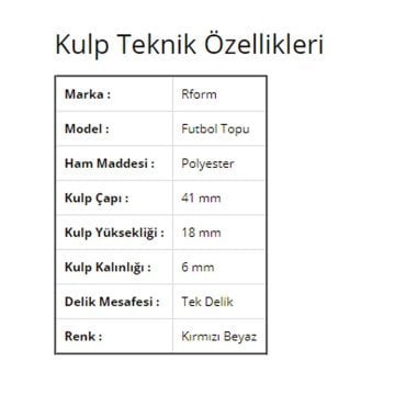 Kırmızı Beyaz Futbol Topu Çocuk Odası Mobilya Kulp