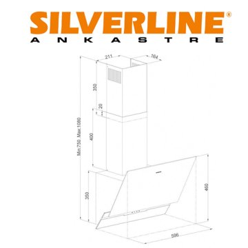 Silverline Slim-Line 3450 İnox Beyaz Davlumbaz