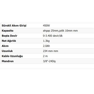 Makita 6413 Darbesiz Matkap Sağ-Sol Devirli 450W