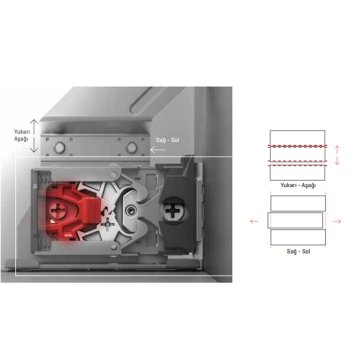 Samet Alphabox Yanaklı Gri Çekmece Rayı