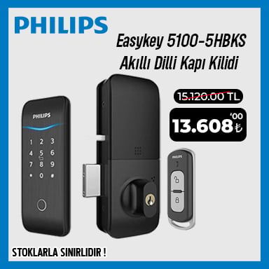 Philips Easykey 5100-5HBKS Akıllı Dilli Kapı Kilidi