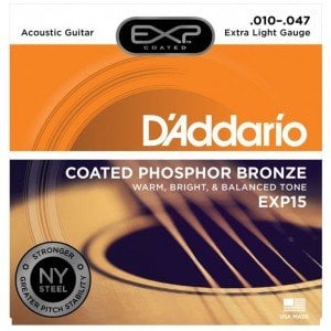 D'Addario EXP15 Coated Phosphor Bronze Akustik Gitar Teli (10-47)