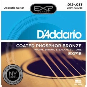D'Addario EXP16 Coated Phosphor Bronze Akustik Gitar Teli (12-53)