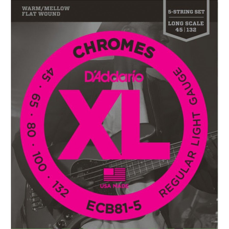 D'Addario ECB81-5 Chromes 5 Telli Bas Gitar Teli (45-132)