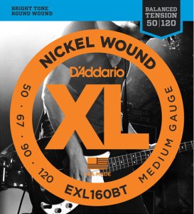 D'Addario EXL160BT Nickel Wound, Balanced Tension Medium, 50-120 Takım Tel - Bas Gitar Teli 050-120