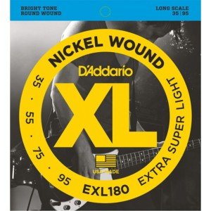 D'Addario EXL180 Nickel Wound Bass, Extra Super Light, Long Scale Takım Tel - Bas Gitar Teli 035-095