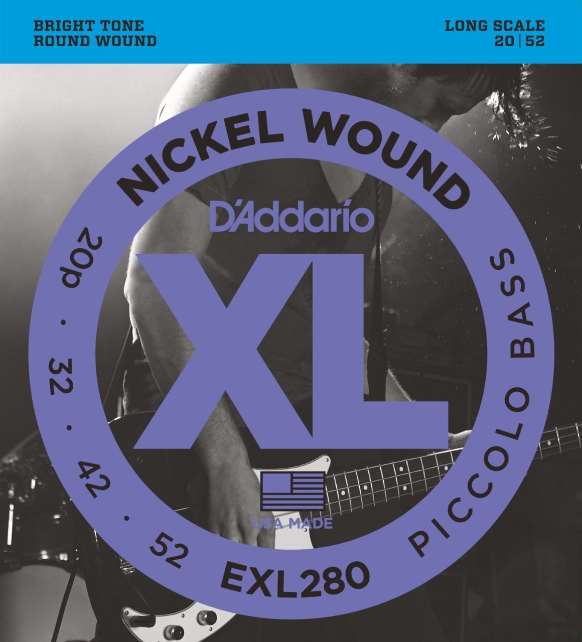 D'Addario EXL280 Nickel Wound Piccolo Bass, 20-52, Long Scale - Piccolo Bas Gitar Teli 020-052