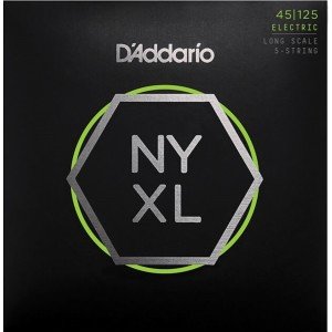 D'Addario NYXL45125 Light Top/Medium Bottom 5-String / Long Scale Set - Bas Gitar Teli 45-125