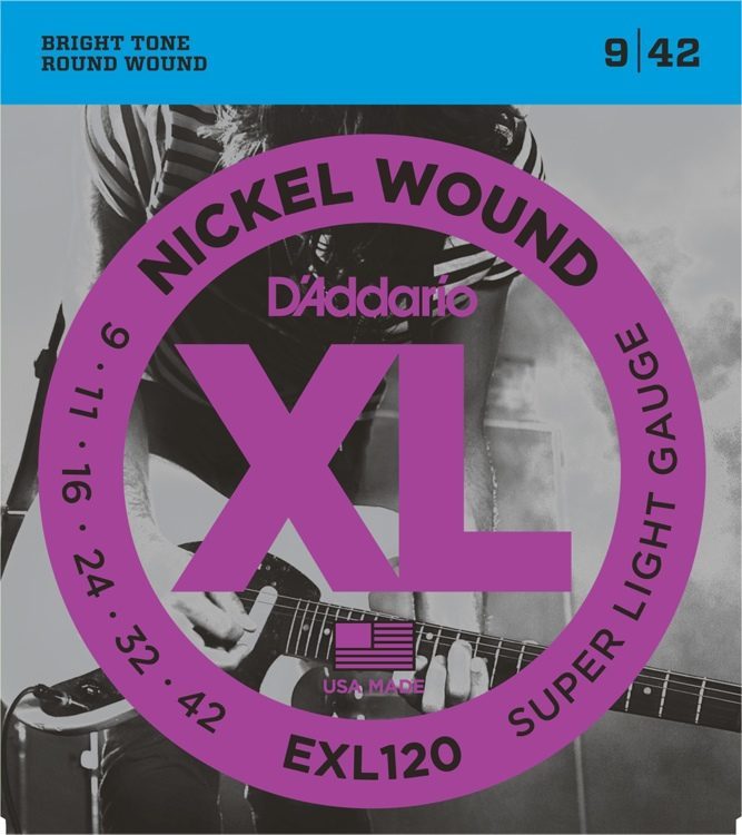 D'Addario EXL120 Nickel Wound, Super Light Takım Tel - Elektro Gitar Teli 009-042