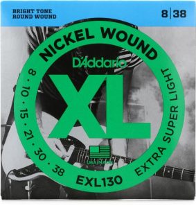 D'Addario EXL130 Nickel Wound, Extra-Super Light Takım Tel - Elektro Gitar Teli 008-038