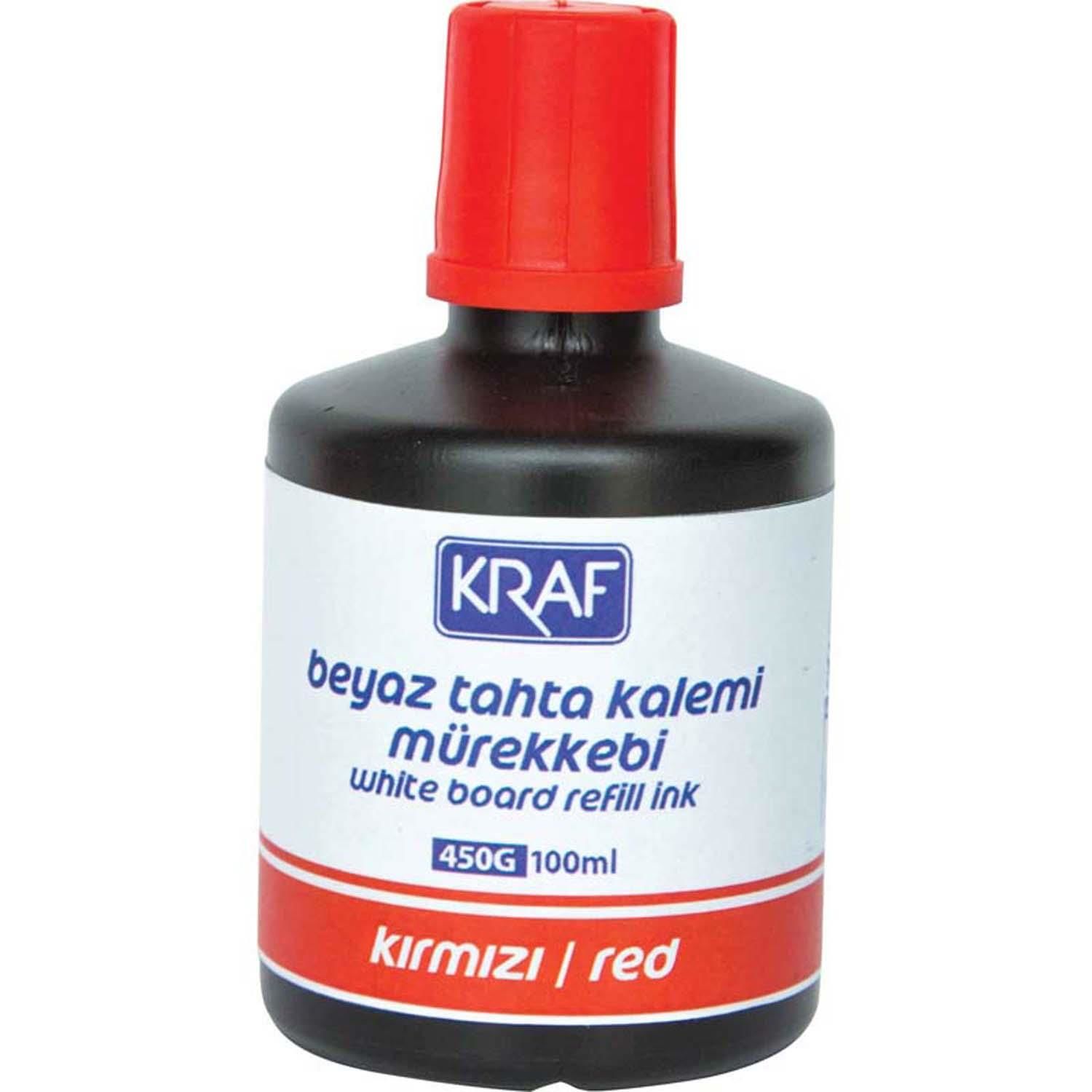 Kraf Beyaz Tahta Kalem Mürekkebi 100Ml Kırmızı