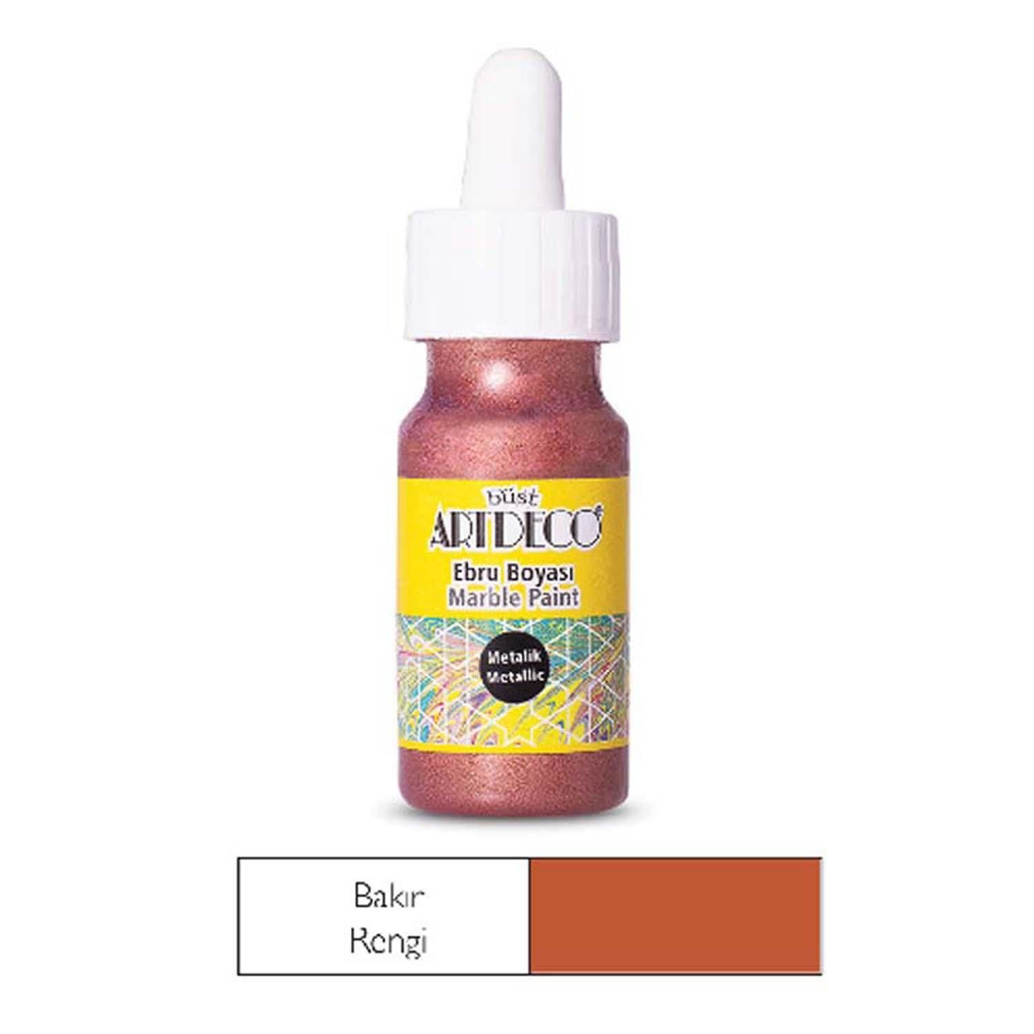 Artdeco Metalik Ebru Boyası 30Ml Bakır