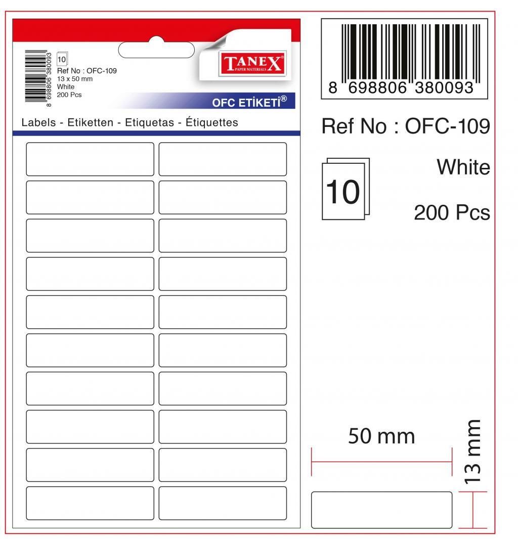 Tanex 13X50 Etiket Kod:109