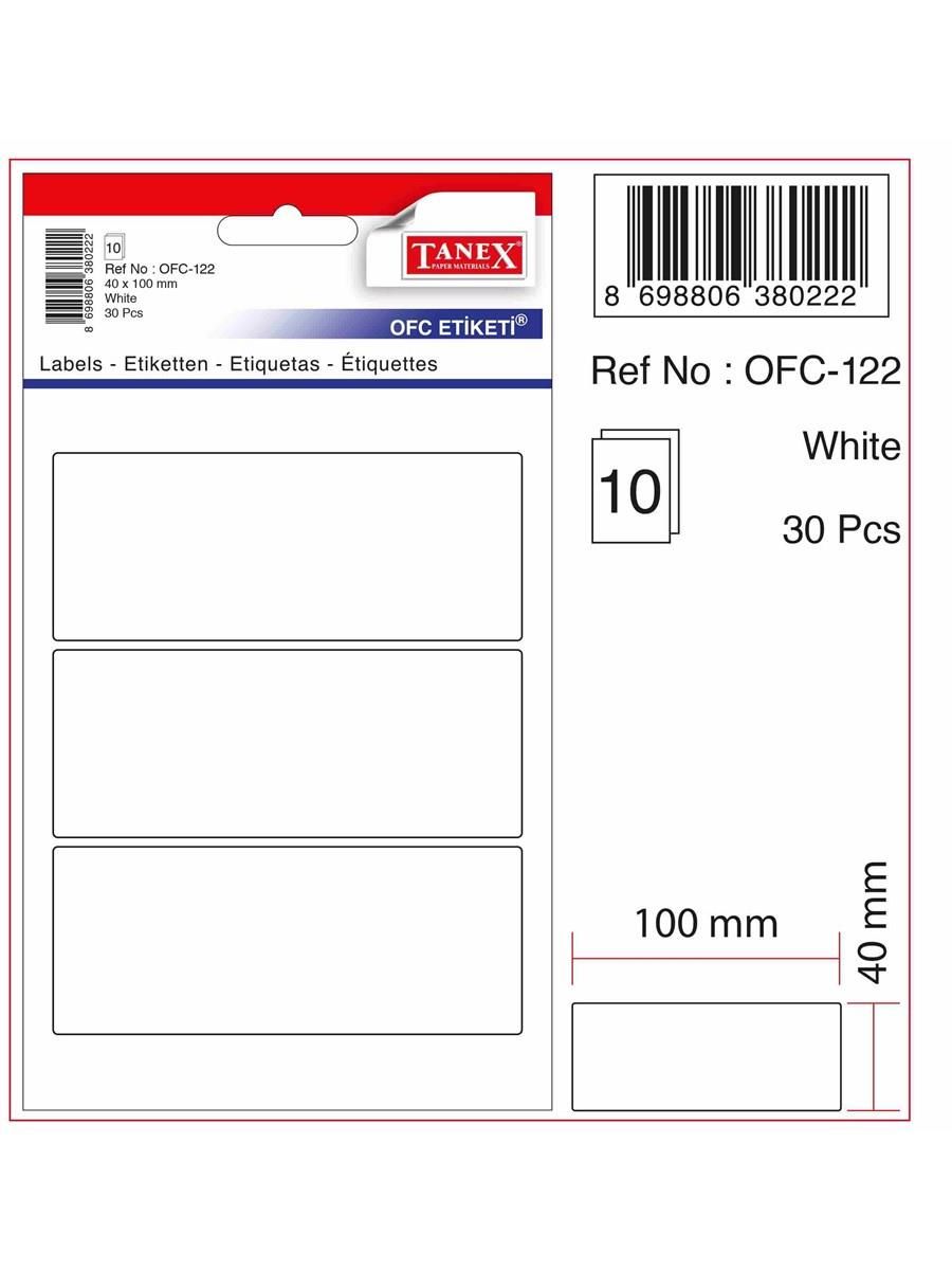 Tanex 40x100 Etiket Kod.122