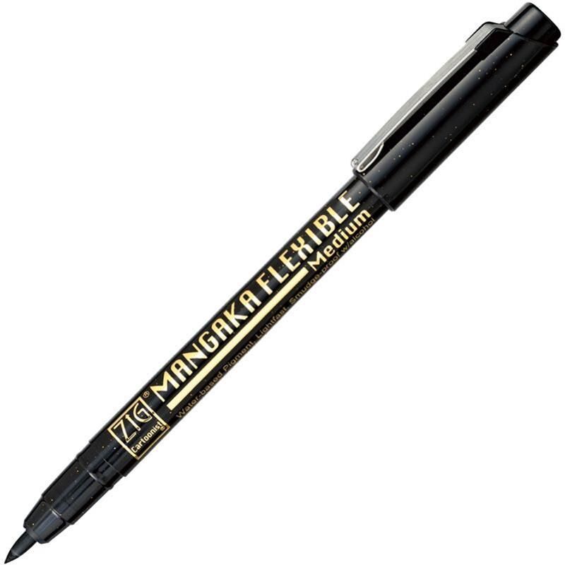 Zig Mangaka Çizim Kalemi Flexible Cnmm Medium Siyah