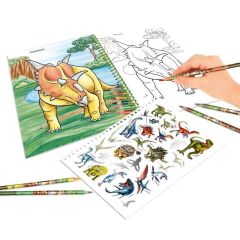 Dino World Colouring Book With Coloured Pencils 0411385-A