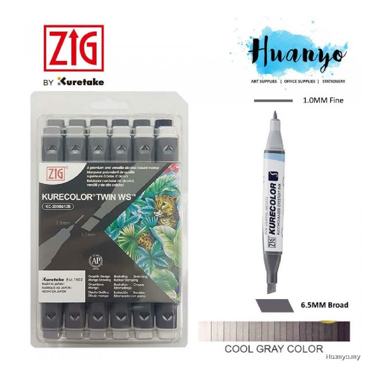 Zıg Kurecolor Twın 12li Marker Cool Gray Colors